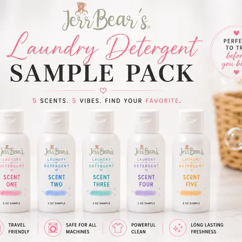 JERRBEAR'S Luxury Natural Hypoallergenic Coconut Cream Liquid Laundry Detergent - Alcohol-Free Household Concentrated Scented Cleaner for 8+ Years Above, Gentle on Fabric, Removes Dirt Odor & Buildup, Soft Finish, 32 Fl oz