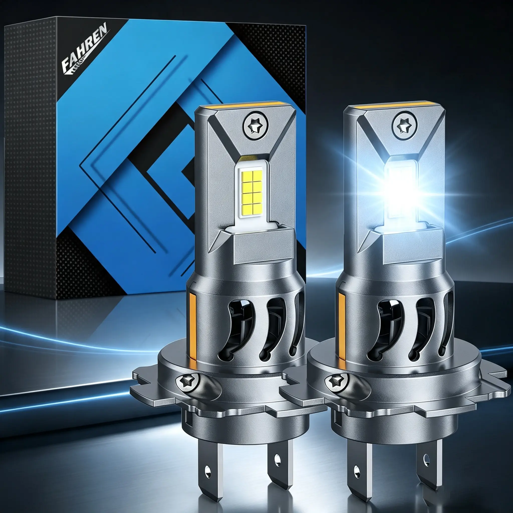FAHREN H7 LED Headlight Bulbs 30000LM 6500K Cool White, Canbus Ready, IP68 Waterproof Plug & Play