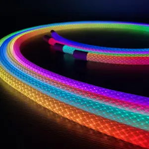 360° Round Bright Neon LED Strip, 1 Count USB Powered DC5V RGB Chasing Color Neon LED Strip, Flexible Waterproof Dream Color Rope Light for Home Decor
