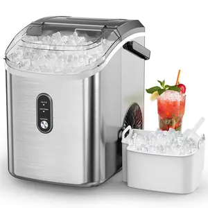 COWSAR Nugget Ice Maker Countertop,33lbs/Day, Pellet ice Maker, a Basket in 1.5 Hour, Self-Cleaning, One-Click Design, Compact Crushed Ice Maker with Chewy Ice for Home Bar Party