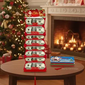 Christmas Santa Surprise Envelope, 10 Card Slots Christmas Party Money Box, Festive Holiday Gift Container, Gift Box Design