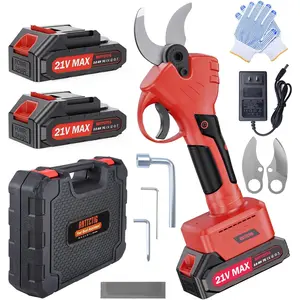Pruning Shears, 40mm 1.6" Cutting Diameter Pruner for with 2Pcs 2000mAh Batteries & Blades Set, Tree Pruner(Red)