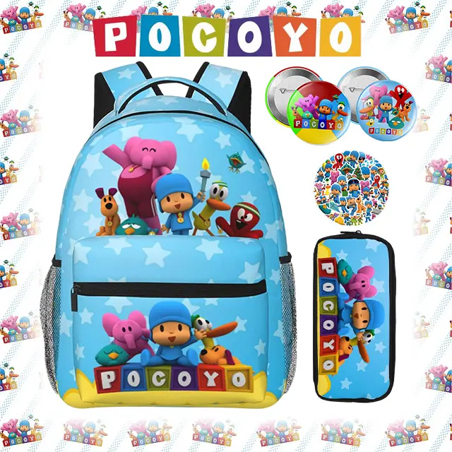 Fashion Pocoyo Teen Backpack Spacious Multi Pocket Pocoyo Laptop Daypack Pocoyow Casual Daypack for Travel