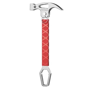 Multi Functional Adjustable Hammerhead ClawHammer Woodworking Specific With Wrench Outdoor Portable Tool Rubber Handle Anti Slip