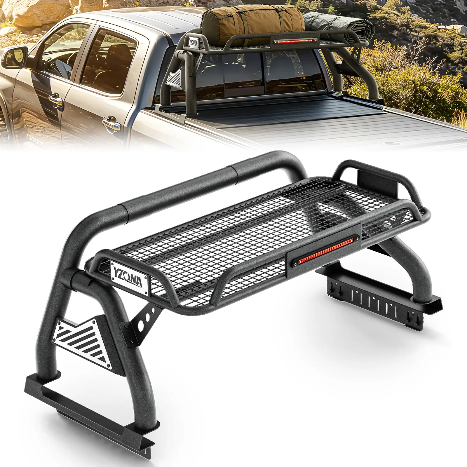 【Yzona】Automotive Vehicle & Truck Accessories Adjustable Sport Roll Bar Compatible with Tacoma, Colorado, Canyon, Ranger, Titan, Tundra, Dakota, Ridgeline, Frontier, Gladiator, and Universal Truck Beds, Car Accessories, Vehicle Accessories