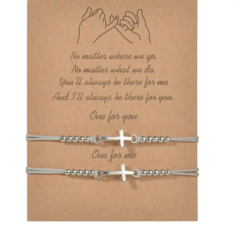 Summer Simple Plain Personalized Cross Weave Design Beaded Bracelets, Adjustable, Bracelet For Couples, Couple Or Friendship Bracelets Set, Fashion Creative Alloy Accessories Gift, Valentine's Day, Gift, Bracelet Sets