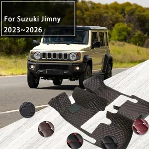 LHD Car Floor Mats For Suzuki Jimny 2023 2024 2025 2026 Rugs Carpets Full Set Auto Interior Part Accessories
