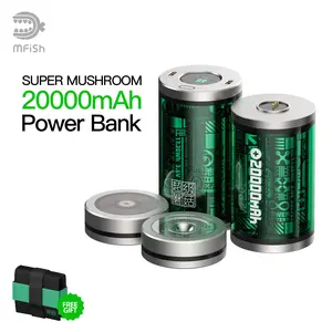 mfish Super Mushroom 20000mAh 100W Power Bank for outdoor lightweight camping, with wireless charging&flashlight module, for iphone15&16, Mac, laptops dealsforyoudays