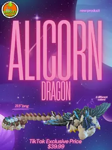Fargle's Factory Alicorn Dragon 3D Printed Multi-color Articulated