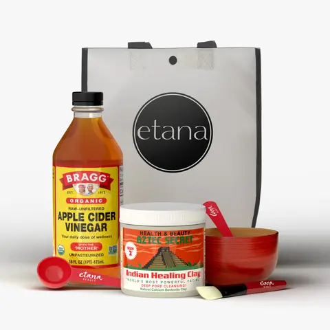 Aztec Secret Premium Kit – Complete Detox Clay Mask Experience with Apple Clay Mask & Bragg’s Organic Apple Cider Vinegar for Enhanced Pore Cleansing Beauty Face Mask Bentonite Clay