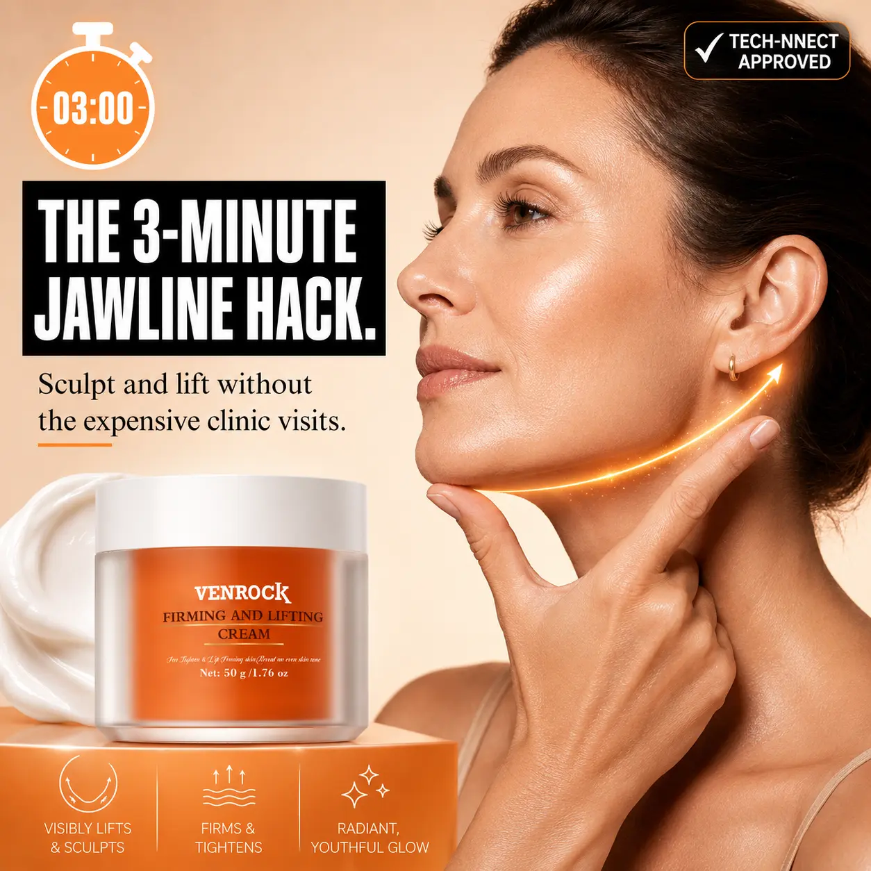 39 VENROCK facial wrinkle cream, which firms the face and neck skin, is also a moisturizing cream and a unisex neck cream