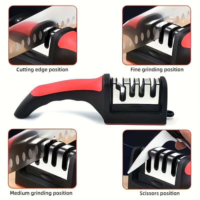 Level 4 Professional Knife Sharpener - Easy to manually sharpen tool, suitable for home use, easy to sharpen - High quality PP and TPR body, durable and long-lasting