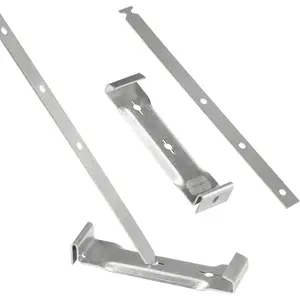10 Sets 5" Aluminum Roof Gutter Hanger with Straps, Strong Durable Fixing Support Without Eaves for Aluminum and Steel Roof Gutters