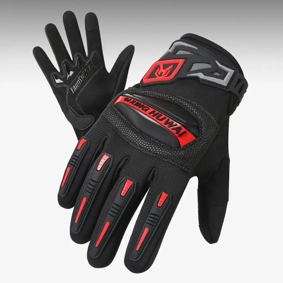 Unisex 4-Season Motorcycle Gloves, Breathable Touch-Screen Protective Gear with Anti-Slip Wear-Resistant Palm for Motocross, Street Bike Outdoor Sports