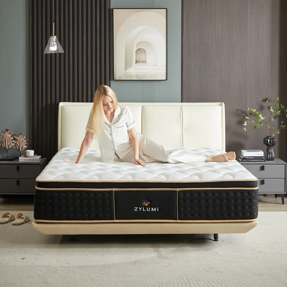 Gel Memory Foam Hybrid Mattress, Premium Cooling Cooler Mattress, Fiberglass-Free Medium Firm, 10/12/14 in Multi-Size, Full/Queen/King Queen Fit, Pressure Relief & Comfort Balance