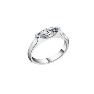 Marquise Cut 5A High Carbon Diamond Ring – Solid 925 Sterling Silver