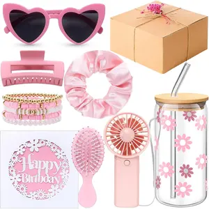 10 count Birthday Gifts For Women Teen Girl Her Happy Birthday  Set Ideas for  Sister Daughter Coworkers Families Cute Daisy Aesthetic Glass Cups Present Set ()