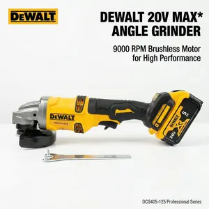 DEWALT DCG405-125 Brushless Angle Grinder Kit – 20V Battery & Charger – 9 Angle Orientations – 9000 RPM