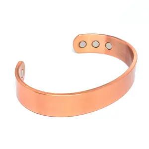 100% Copper Magnetic Bracelet Cuff with 6  Embedded Magnets for Healing Energy, Natural Healing and Spiritual Wellness - Unisex Jewelry
