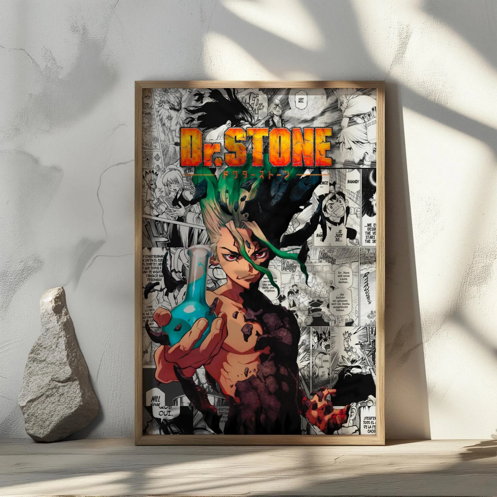 Dr. Stone Manga Poster - Senku Ishigami - Curated Manga Panels - Digital Print (No Frame)