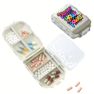 Portable Dual-Layer 8-Slot Large Capacity Pill Organizer Box, Medicine Organizer, Weekly Storage Container for Pills & Medications, Travel-Friendly Design