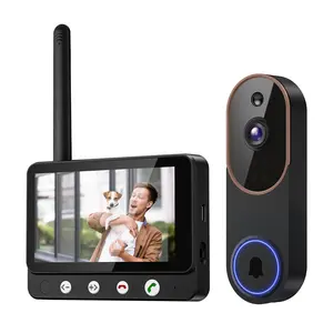 Video Doorbell with 512GB Free Cloud Storage, 4.5" Monitor, Night Vision, Wide-Angle Lens - Wireless Home Surveillance System, Smart Video Doorbell