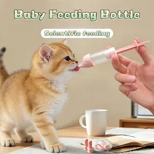 Newborn Cat Puppy Feeder Set, 1 Feeder + 5 Nipples, Pet Exclusive Syringe Bottle, Anti-Choking Milk Bottle, Small Cat Dog Milk Pot