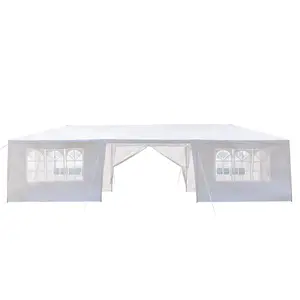 10x30 Ft Heavy Duty Outdoor Shade Canopy, Wedding Event Party Tent with 5 Removable Sidewalls, for Gazebo Patio Use
