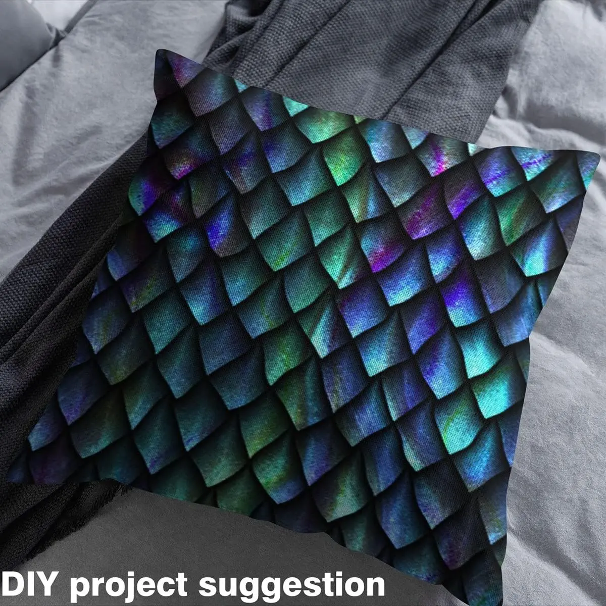 Feelyou Dragon Skin Decorative Fabric - 100% Polyester, Dragon Print, Waterproof, Anti-Stain, No-Fading Outdoors Fabric by the yd for Home DIY Reupholstery Projects, Dragon Design, Colorful