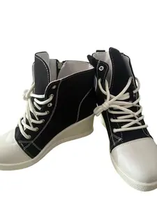 Korean Style High Top Canvas Shoes, Trainer, Soft Sole Comfortable Side Zipper Casual Shoes, Daily Wear Outdoor Women's Shoes