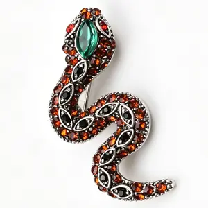 Rose Rhinestone Snake Women's Brooch Novelty Elegant Beautiful Suitable Party Daily Clothes Bags Hats
