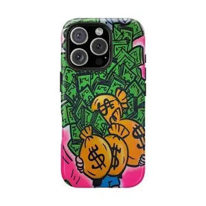 Retro Comic Richie Rich Green Money Aesthetic Cartoon Character Art Heavy Duty Tough Phone Case Shockproof Drop Protection Cover for iPhone 11 12 13 14 15 16 17 Pro Max Plus