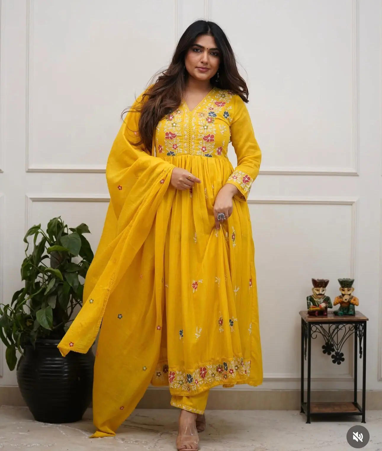 Women's 3-Piece Flowy Kurti Set - Women's Clothing, Premium Cotton Fabric, All-Over Embroidery, Soft, Lightweight Casual Clothes, Comfortable, Elegant, Day, Matching, Ethnic, Pants, Style, Loose Fit, Outfits, All Season, Daily