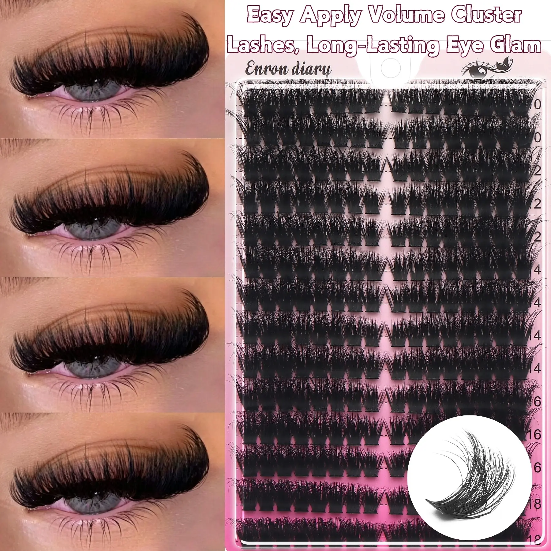 Fluffy Individual Cluster Eyelashes, Eyelash Falsies, Multi-length Mixed Wispy Volume Lash Clusters, Soft Lightweight Reusable Lashes, Beginner Friendly Lashes, Long Lasting Natural Doll Eye Look, Daily Party Eye Beauty Accessories