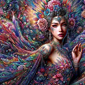 5D Diamond Arts Colorful Painting Kit, 1 Count Peacock Pattern DIY Diamond Arts Colorful Painting Without Frame, Handmade Art Crafts for Home Decor Handicraft Handmade Gifts