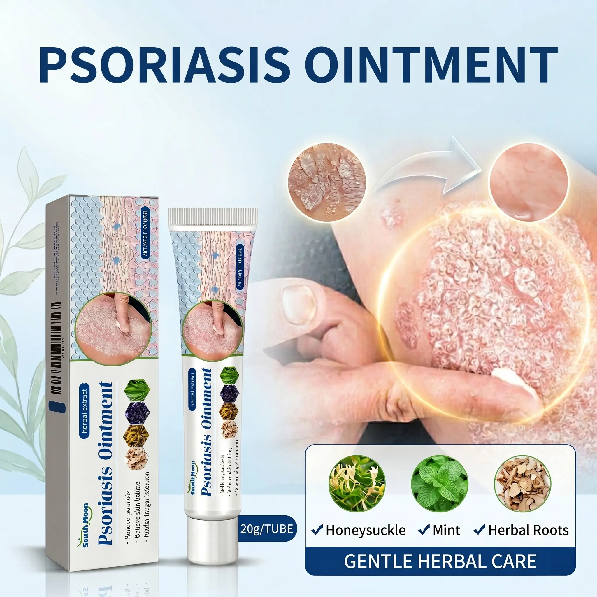 Natural Therapeutic Psoriasis & Fungal Relief Ointment - Powerful Healthcare Formula - Moisturizes Skin, Soothes Itching, Treats Dry Flaky Skin, Prevents Recurrence (Suitable for Tinea)