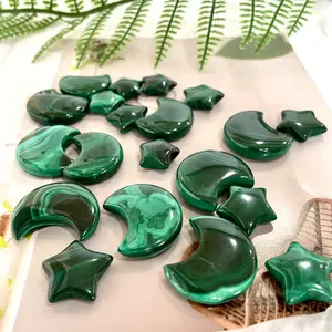 IG Crystal 10 Counts Moon Star Shape Crystal Malachite Healing Crystal Home Decoration