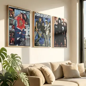 Classic Band T-Tokio H-Hotel Poster Peel & Stick Poster Set Wall Art – Self-Adhesive Aesthetic Room Decor | Gallery-Quality Waterproof Fade & Scratch Resistant Prints | Living Room, Bedroom, Dorm Home Decoration Multiple Sizes