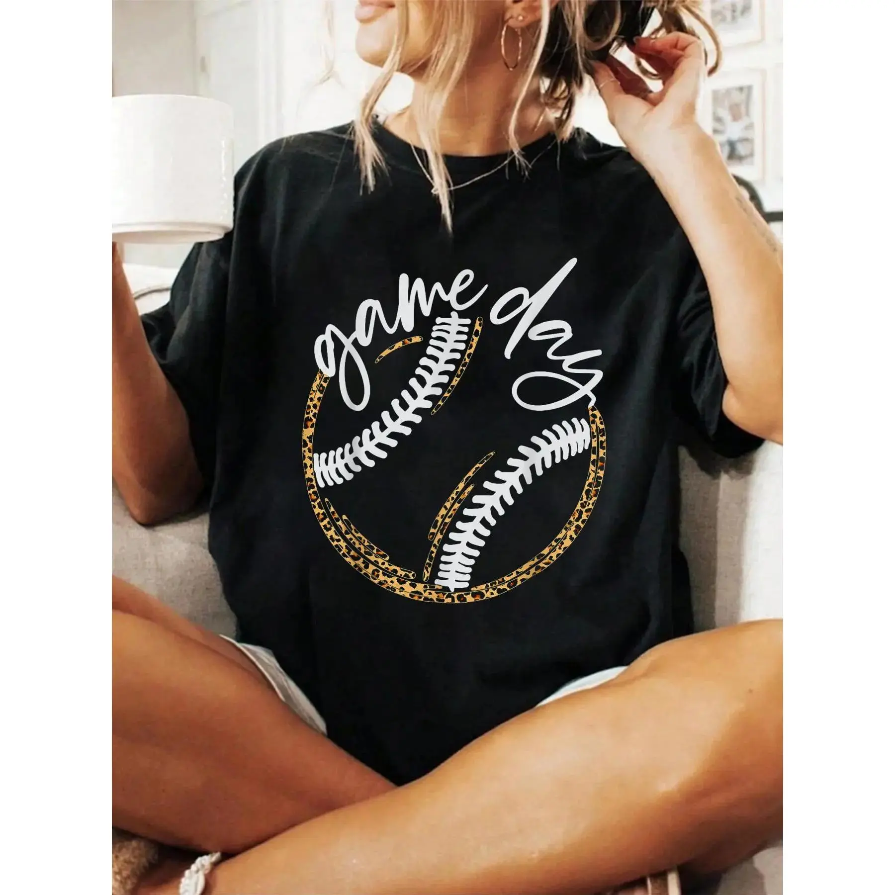 Men's Graphic T-Shirt, Game Day Themed, Casual Short-Sleeve Round Neck Comfort Top for Spring & Summer (Baseball-Life & Softball-Life Designs for Moms), Tshirt, Shortsleeve, Super Soft, Game‑Day Fan Tee