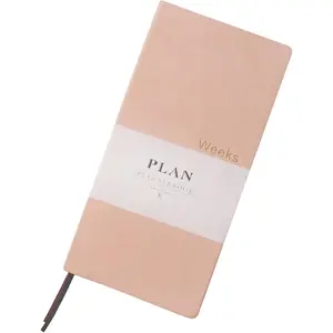 PU Leather Weekly Plan Portable Planner Year Month Week Mini Slim Notebook Journal Schedule For Traveler Student Office ()