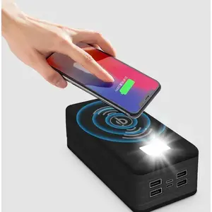 Outdoor solar power bank, portable power bank, long-range camping lighting 50000mAh Ultra High Capacity Power Bank 120W Fast Charging Powerbank Portable Battery Charger For iPhone Samsung Huawei Xiaomi