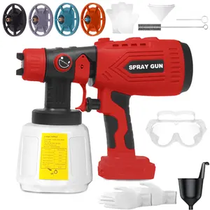 Kilison Cordless Paint Sprayer for Milwaukee M18 18V Battery, 200W HVLP Spray Paint Gun Tool with Brushless Motor and Copper Nozzle, Easy to Clean, for Furniture, Fence, Walls, Ceiling, Door etc. (No Battery)