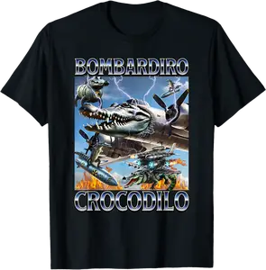 Bombardiro Crocodilo - Italian Brainrot Meme T-Shirt - Nataliesa Shop 71B0F28BGLZY