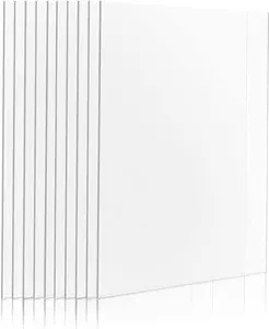 Broken Glass Replacement Sheets for Picture Photo Frames - 2.0 mm Thick Ultra-Transparent - Works for Perspex Acrylic Sheets DIY Project (10, 12x18 inches)