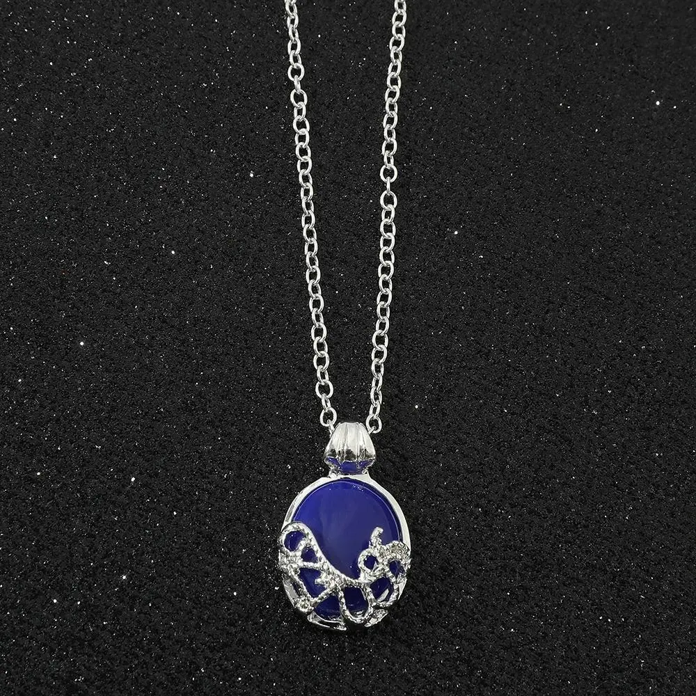 Vervain Locket Gothic Necklaces for Women, Filigree Charm Pendant with Red Crystal, Vampire Theme Costume Jewelry, Meaningful Gifts, Female, Pendant Necklace, Crystal Element Necklaces