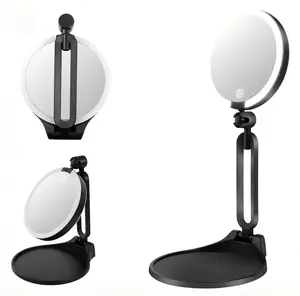 6in Classic Rechargeable Portable Magnifying Mirror with Light, 30X/1X Double-Sided, Dimmable Lighting, Foldable 360° Angle Adjustable Bathroom Gadget, Mother's Day Gift, Travel Essential