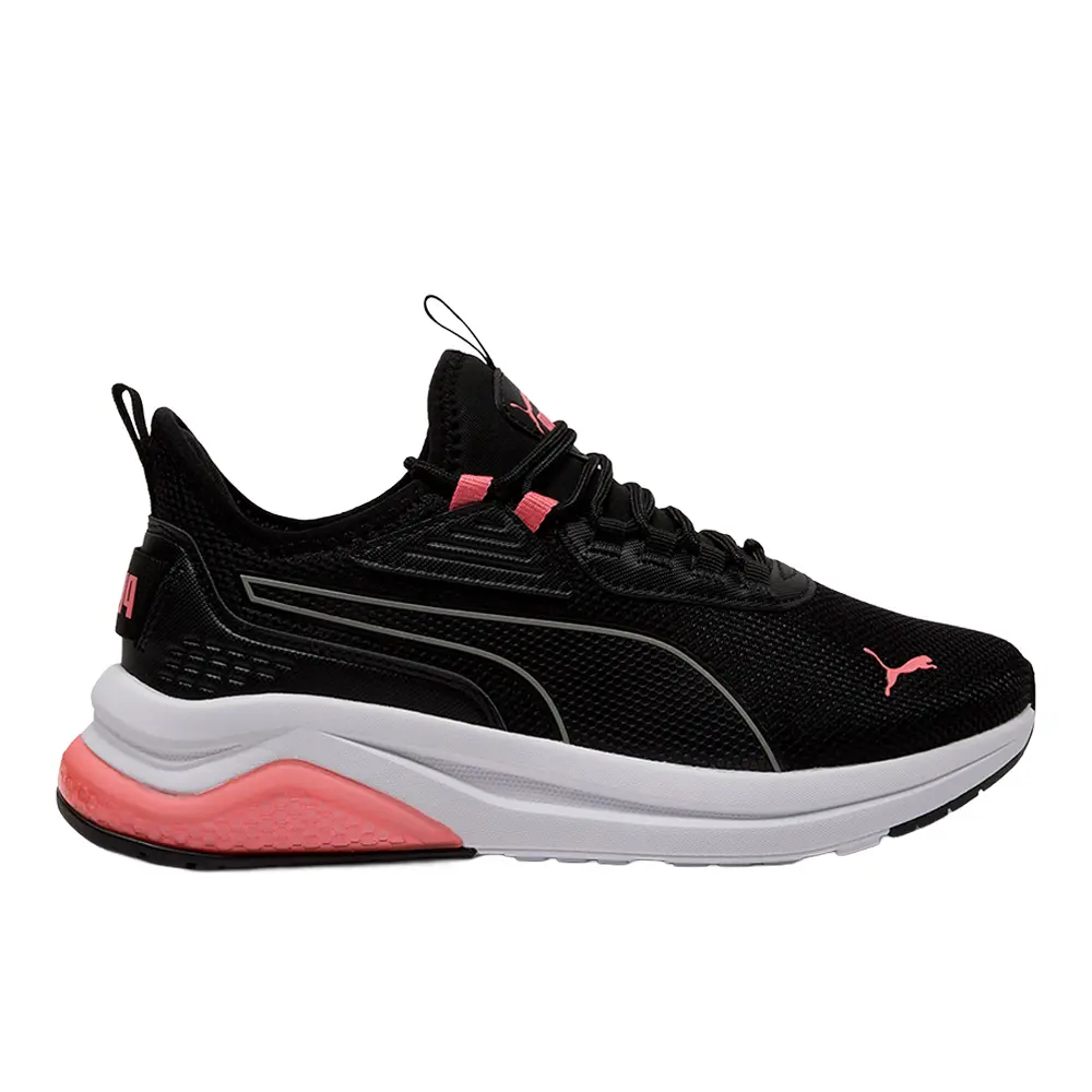 PUMA Womens Amplifier Wide Lace Up Sneakers Shoes Casual - Black