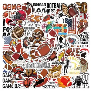 Football Themed Sticker, 50pcs/set Waterproof Self Adhesive Decor Paper, Decor Sticker for Gift Greeting Card Water Bottle Laptop Phone