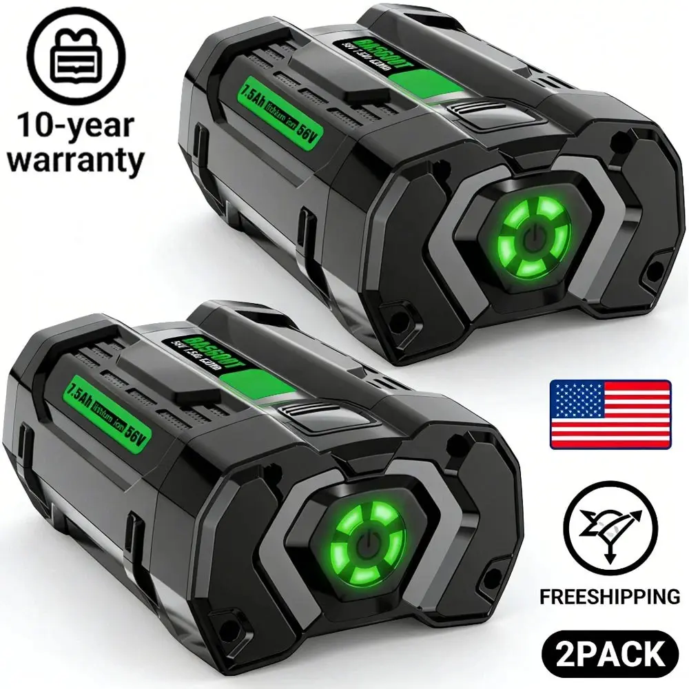2/1 Pack BA5600T 56V 5.0Ah Battery Replacement for EGO 56V Battery Compatible with EGO 56V Power Tools (Lawn Mower Leaf Blower Chainsaw)
