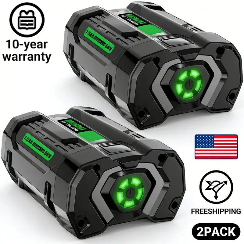 1-Pack or 2-Pack Lithium Ion Replacement Cordless Tool Batteries, BA5600T 56V 5.0Ah for EGO 56V Tool Ready Compatible Set (Lawn Mower, Chainsaw)